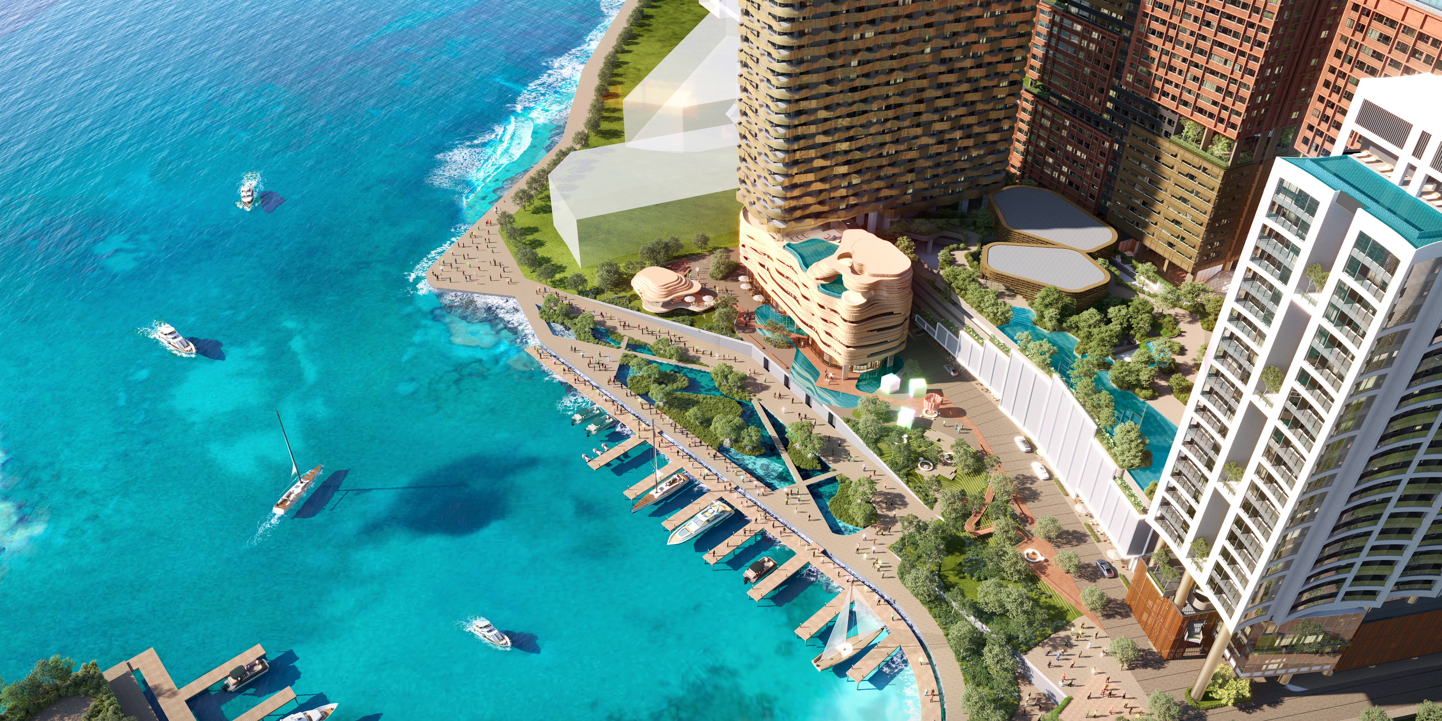 the bedrock exsim sabah kota kinabalu jesselton docklands waterfront detail