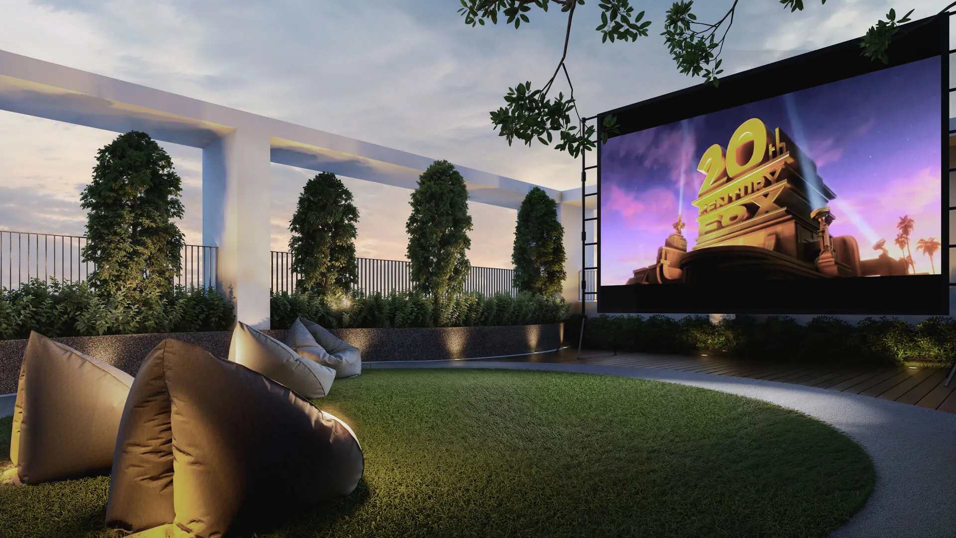 Cinematic Sundown outdoor movie facility at Dwi Aurora Dwitara Residences