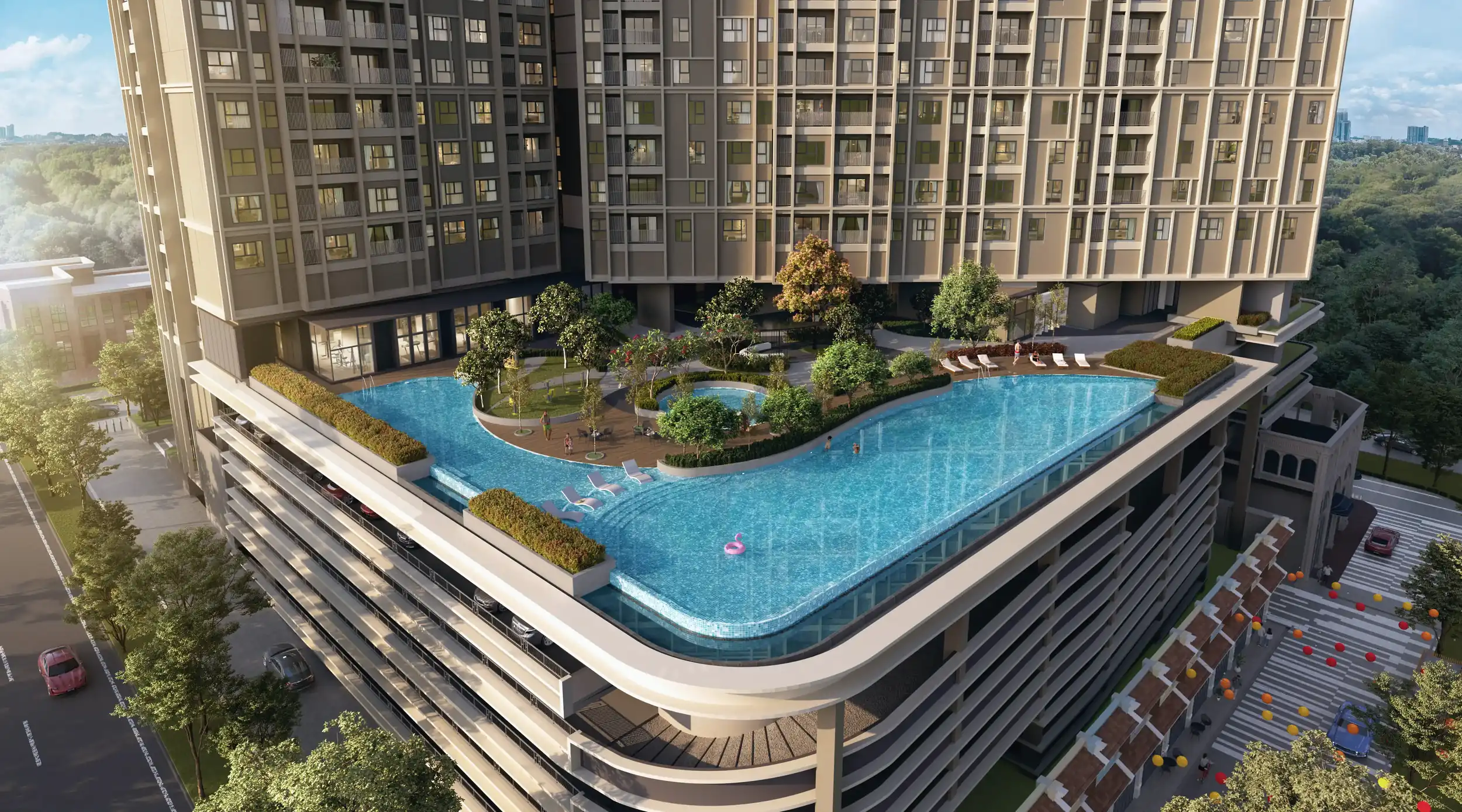The Aldenz podium deck overview facility Damansara Perdana