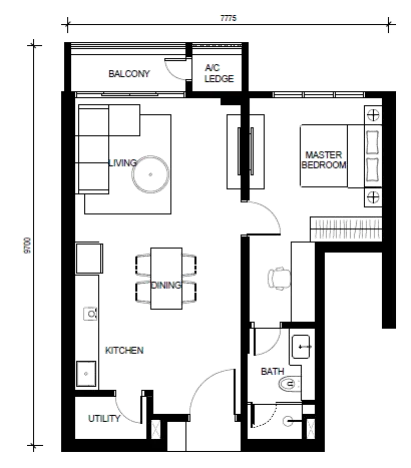 Khaya Residences Type C floor plan