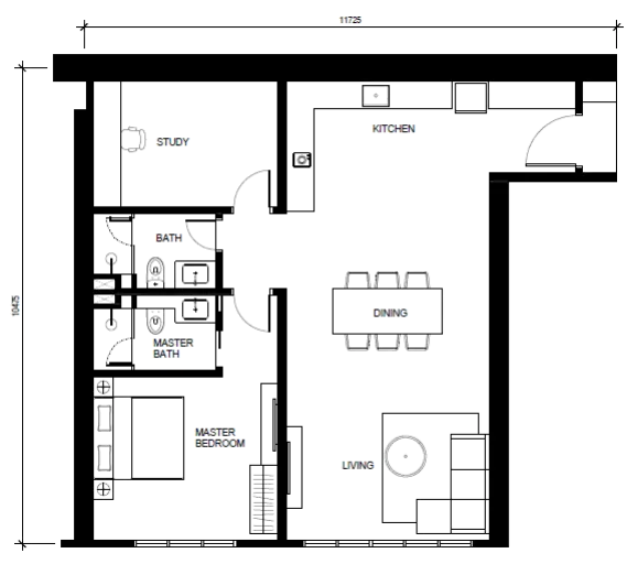 Khaya Residences Type I floor plan