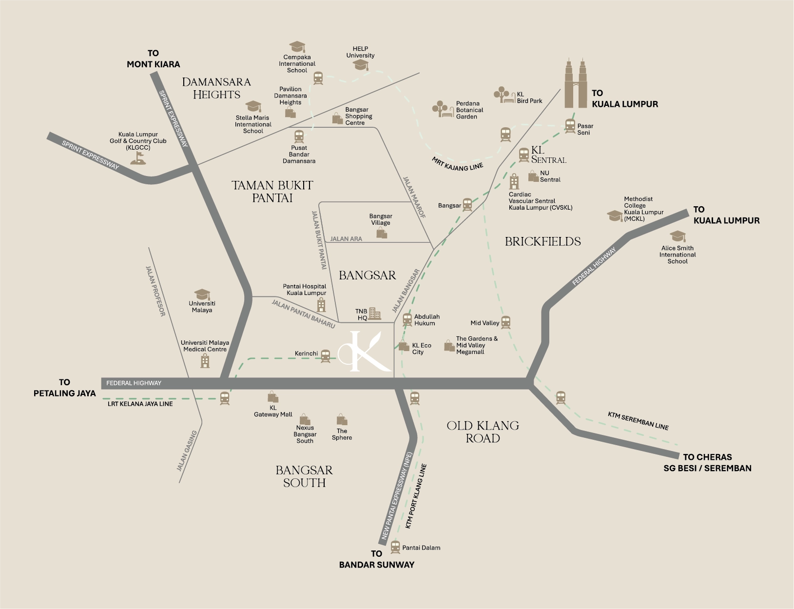 Khaya Residences Bangsar location map near Abdullah Hukum and Kerinchi