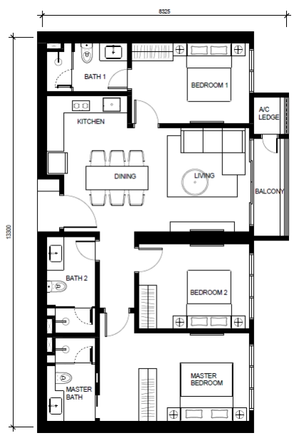 Khaya Residences Type G floor plan