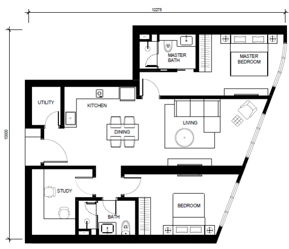 Khaya Residences Type H floor plan