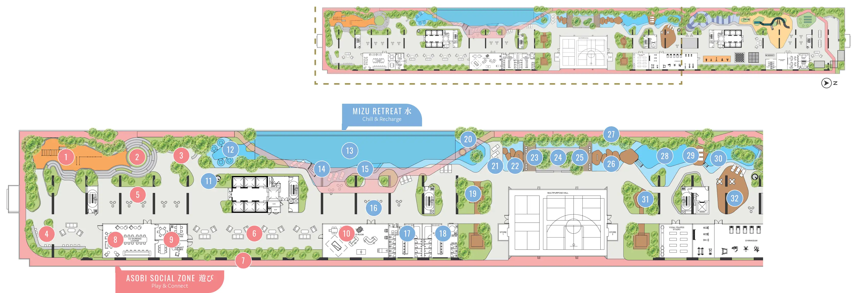 Han-Ya Wahyu Level 11 facilities plan showing all zones and amenities