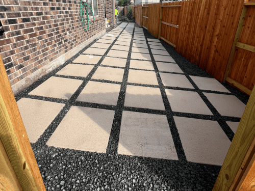 Gravel Walkways with Stepping Stones in Katy