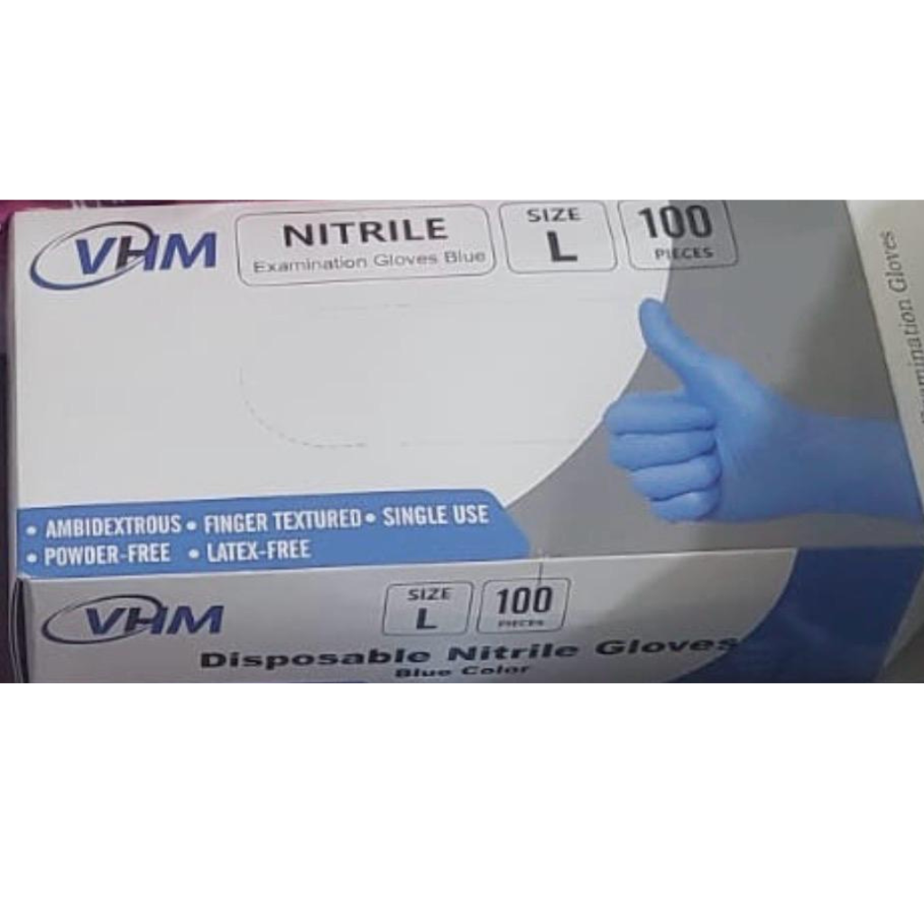 VHM Disposable Nitrile Gloves Size Large 100 pieces