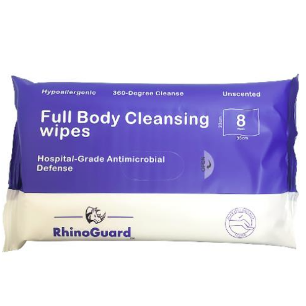 RhinoGuard Hypoallergenic Full Body Cleansing Wipes 8 Pack