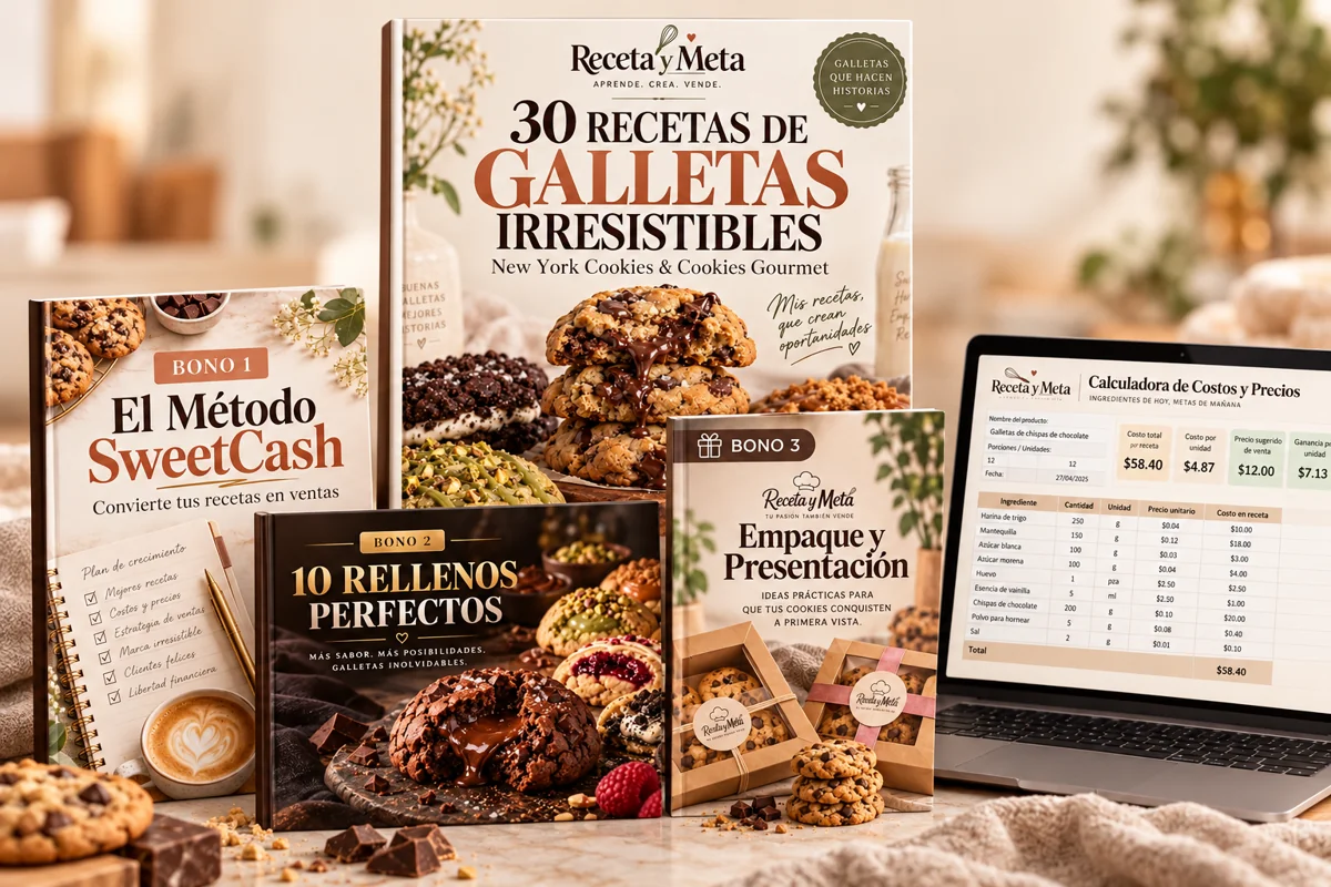 Guía de 30 recetas de galletas y los cuatro bonos del pack