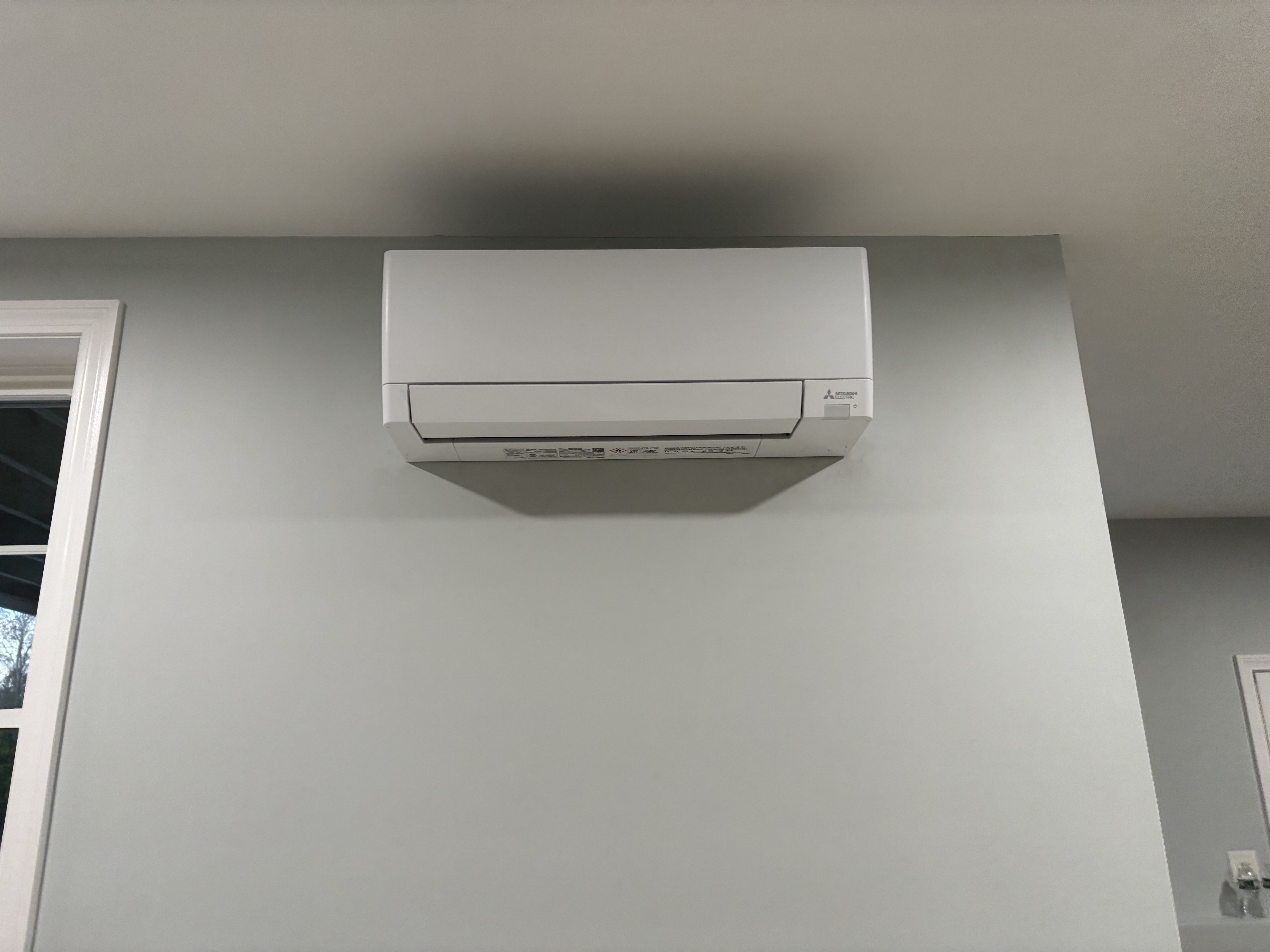 Ceiling cassette ductless unit installed indoors