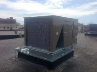 York rooftop unit installed at curb level