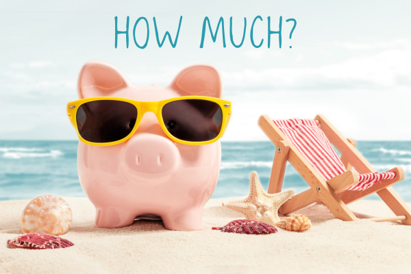 Pink piggy bank on a beach scene Pink piggy bank on a beach scene