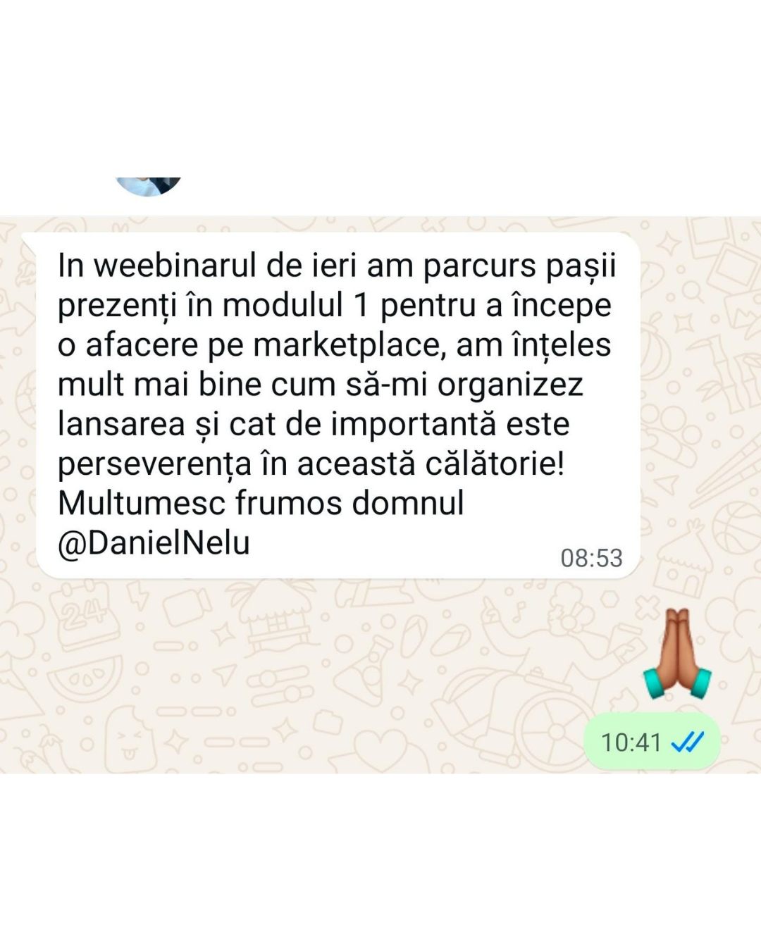 Testimonial student MarketplaceX