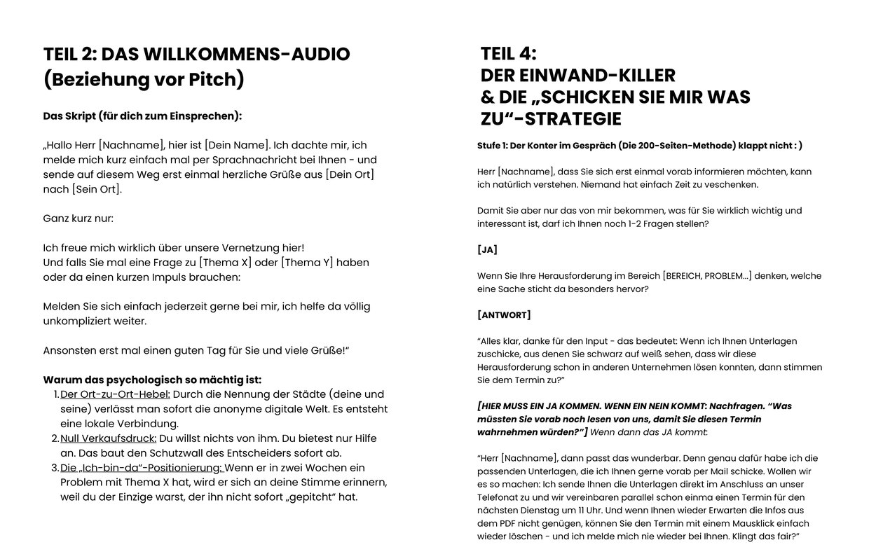 Zwei Seiten aus dem Playbook
