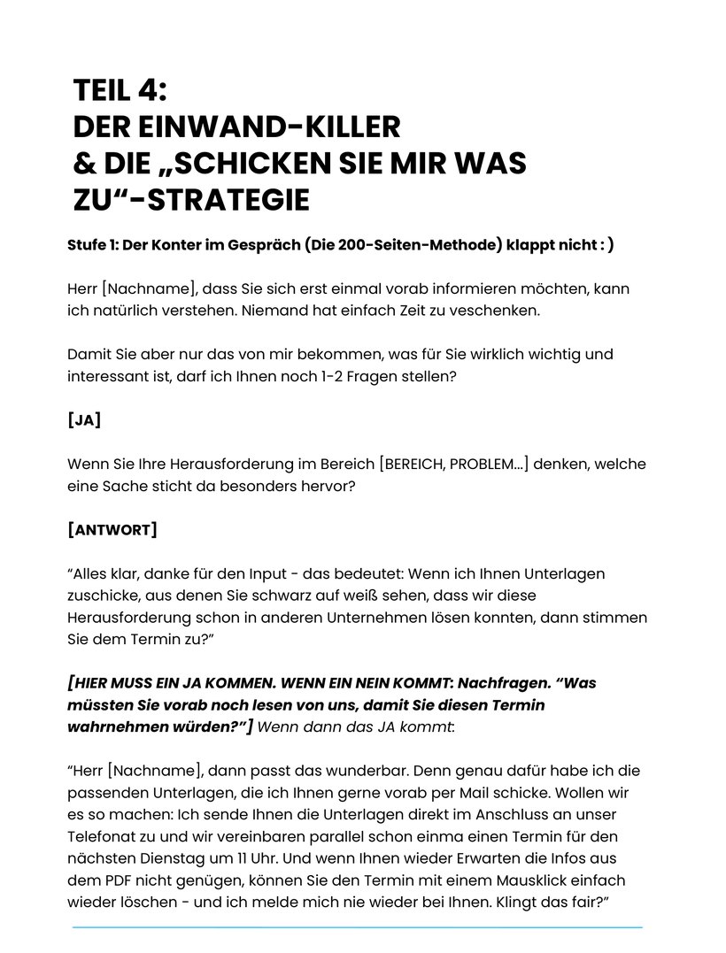 Eine Seite aus dem Playbook