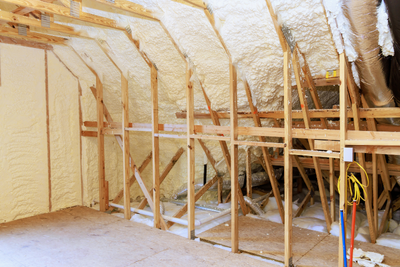 Santa Rosa attic insulation removal in progress to prepare space for upgraded energy-efficient materials