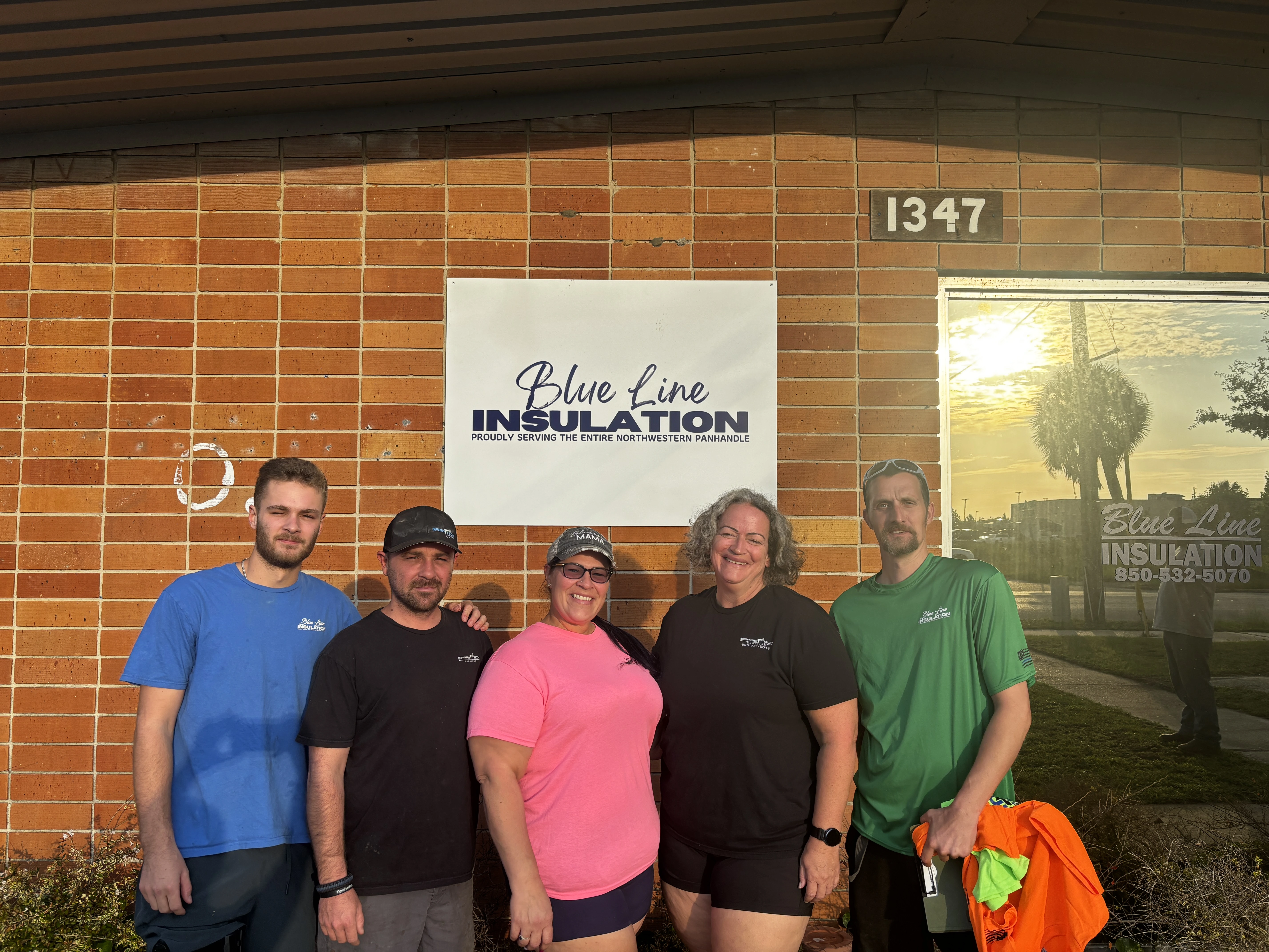 Spray foam insulation applied to interior metal building walls in Panama City FL by Blue Line Insulation