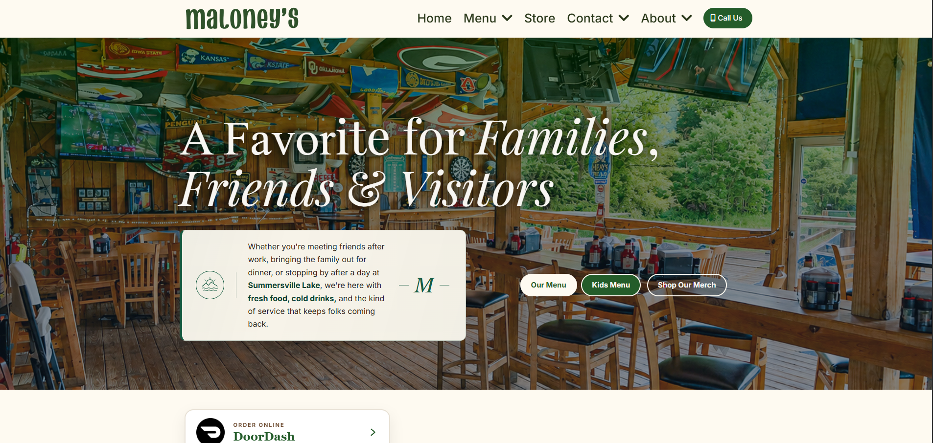 Maloney's Pub website designed by Boardwalk Web Solutions