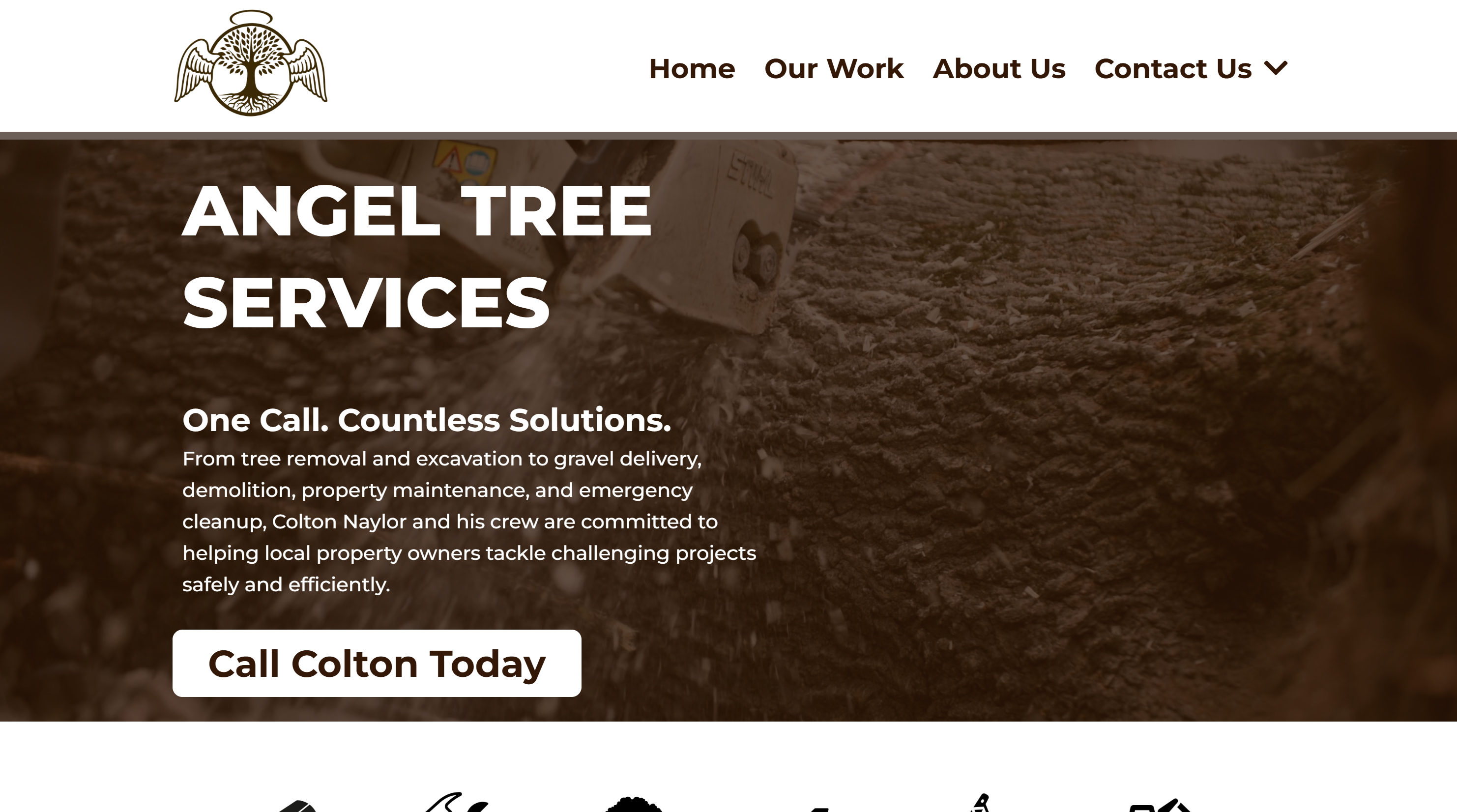 Angel Tree Services website designed by Boardwalk Web Solutions