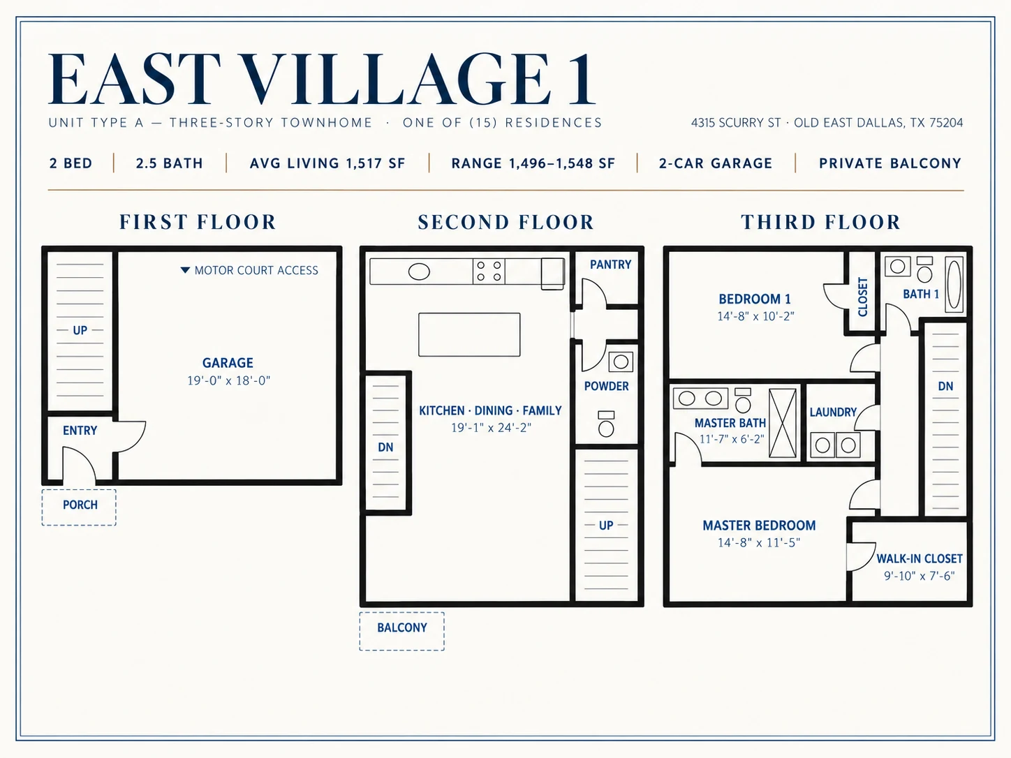 2 Bed / 2.5 Bath