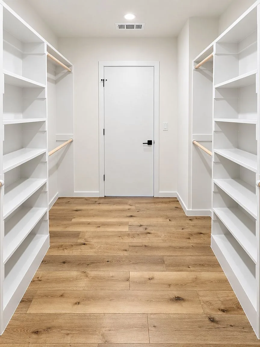 Walk-in closet with built-in shelving