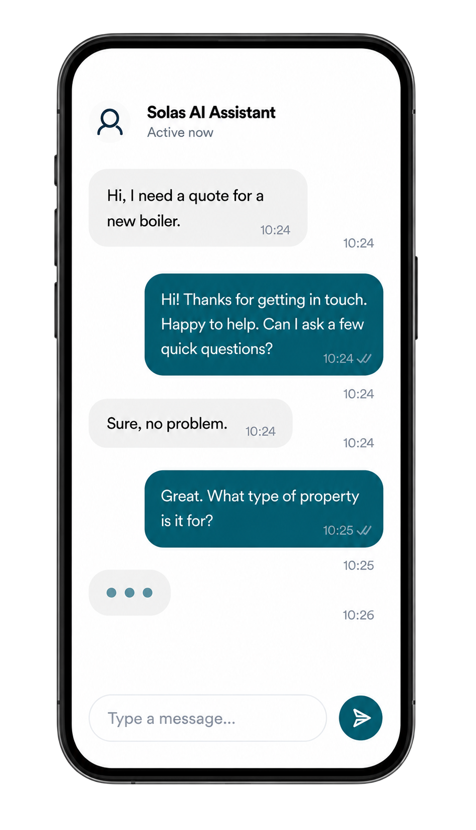 Solas AI Assistant on mobile