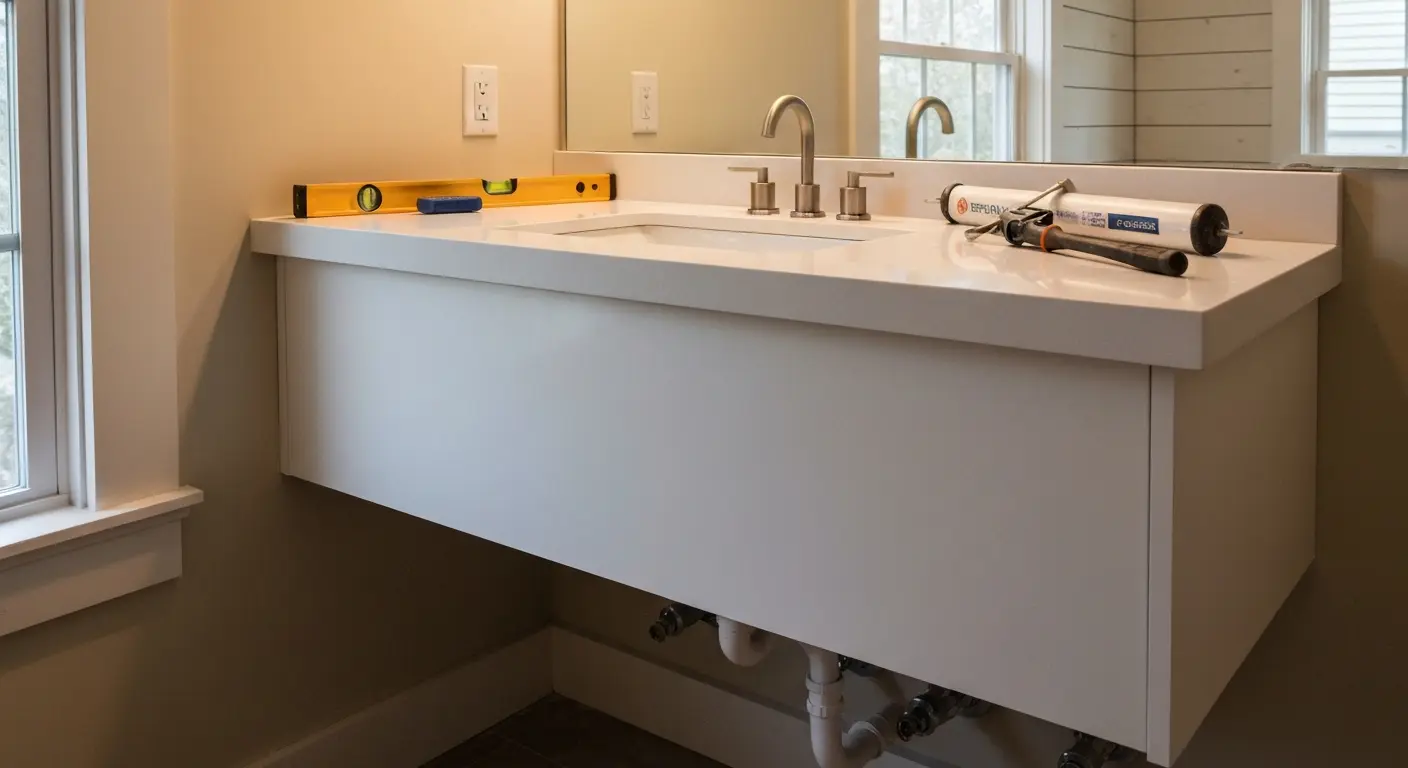 Bathroom vanity installation in Athens