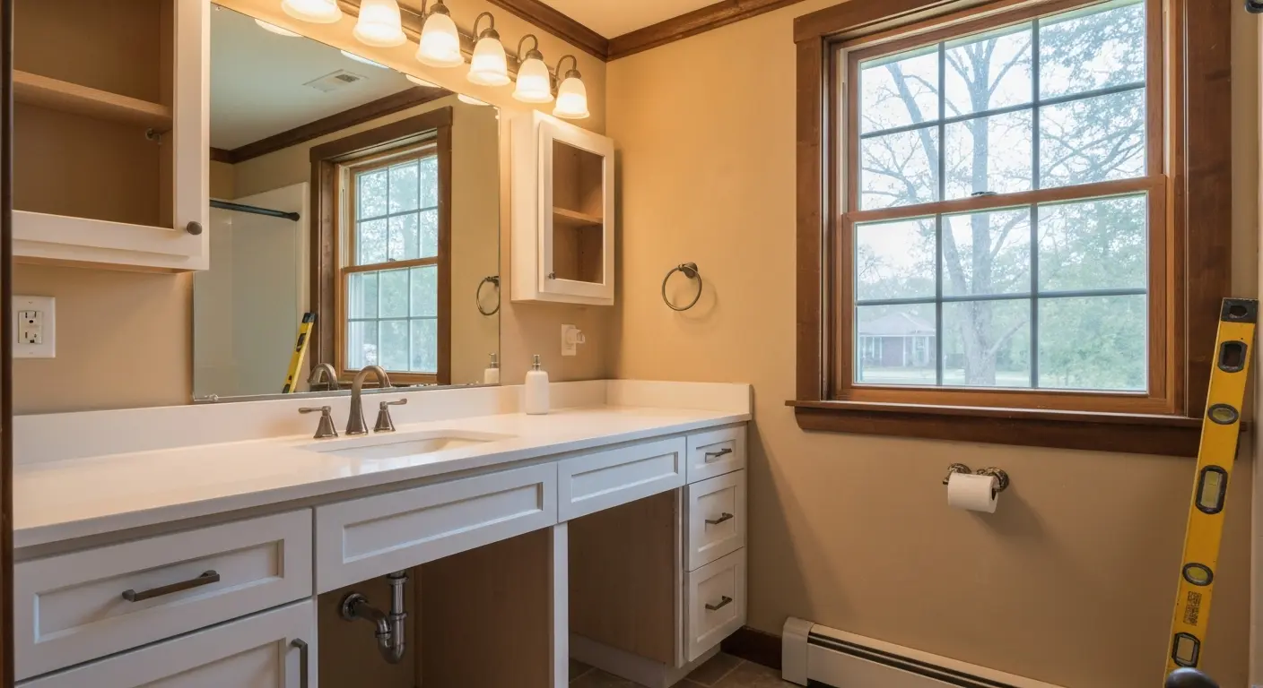 Custom bathroom vanity installation