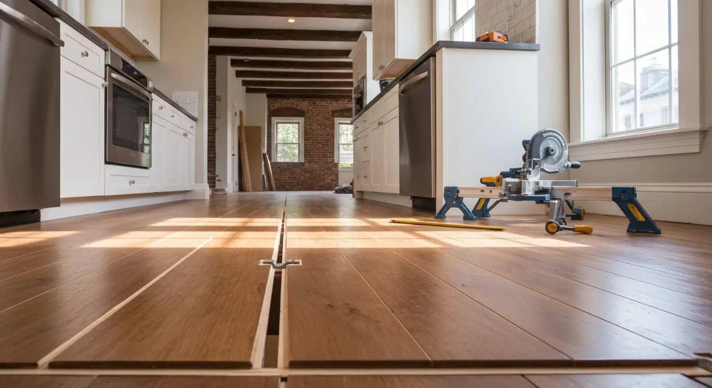 Hardwood flooring kitchen installation