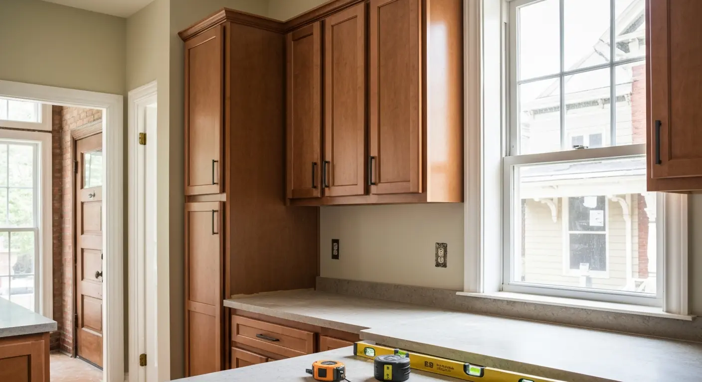 Custom kitchen cabinet installation