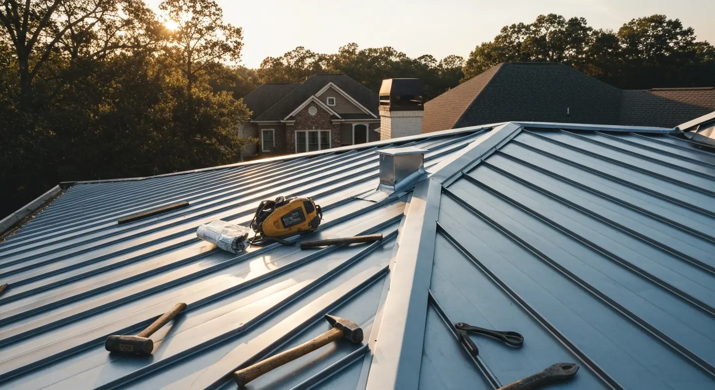 Metal roof installation