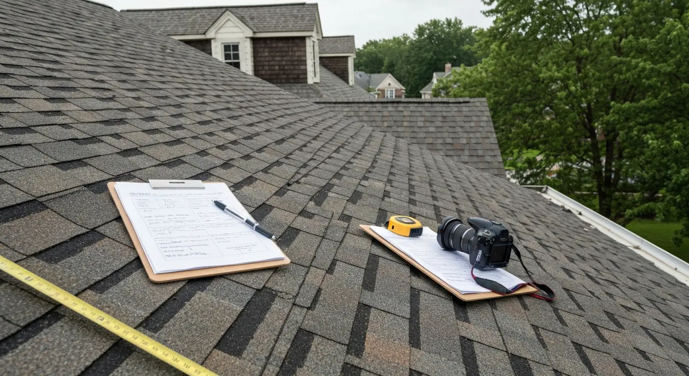 Storm damage roof inspection