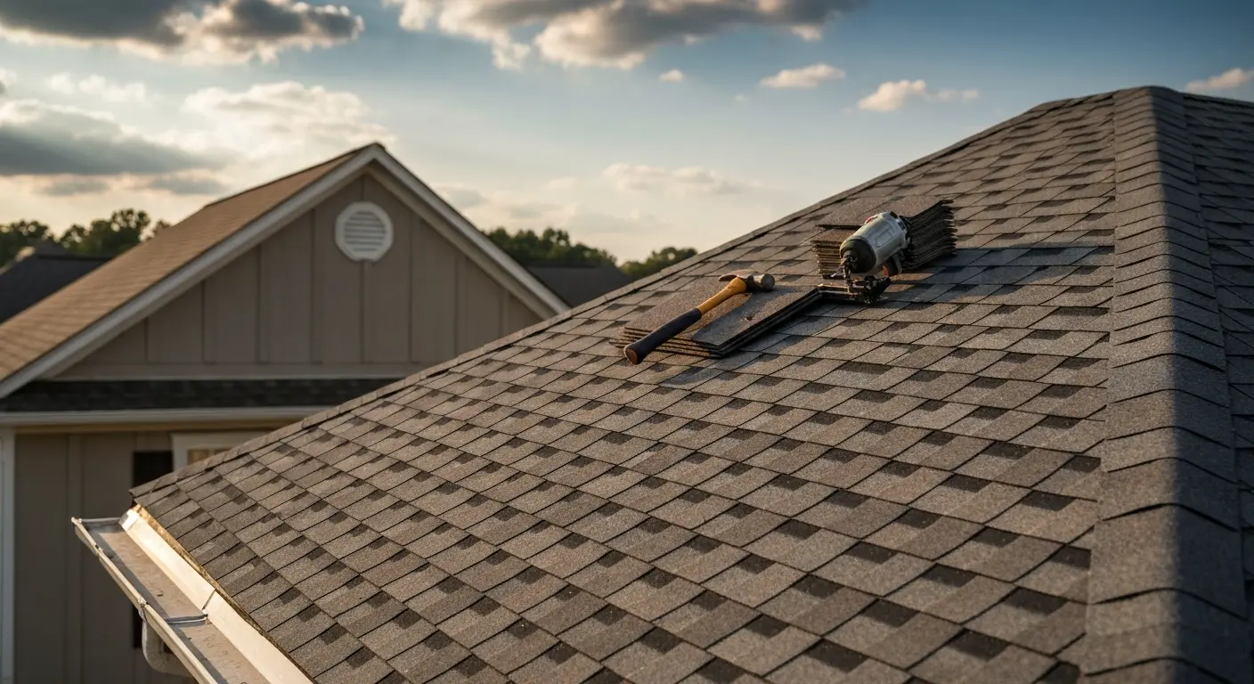 Residential roof repair project