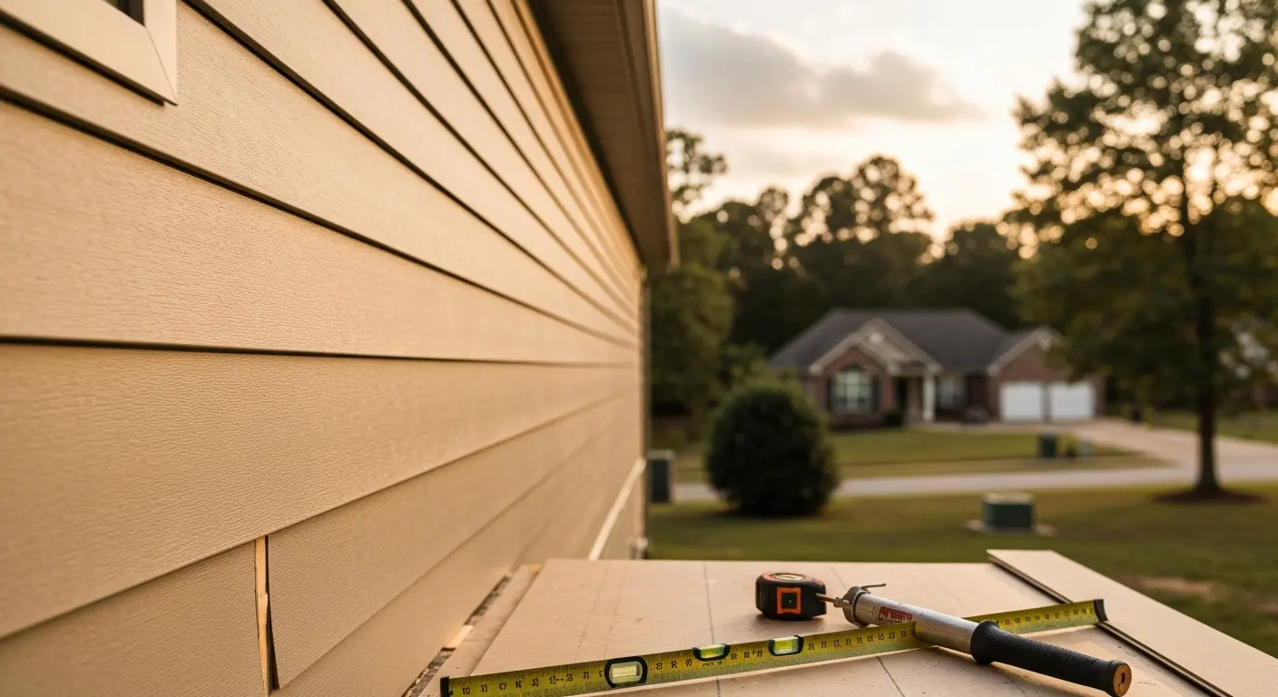 New siding installation on home exterior