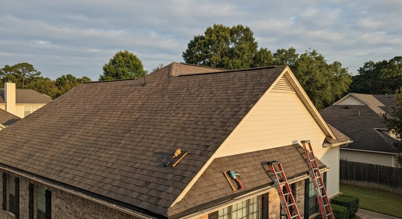 Roof replacement project in progress