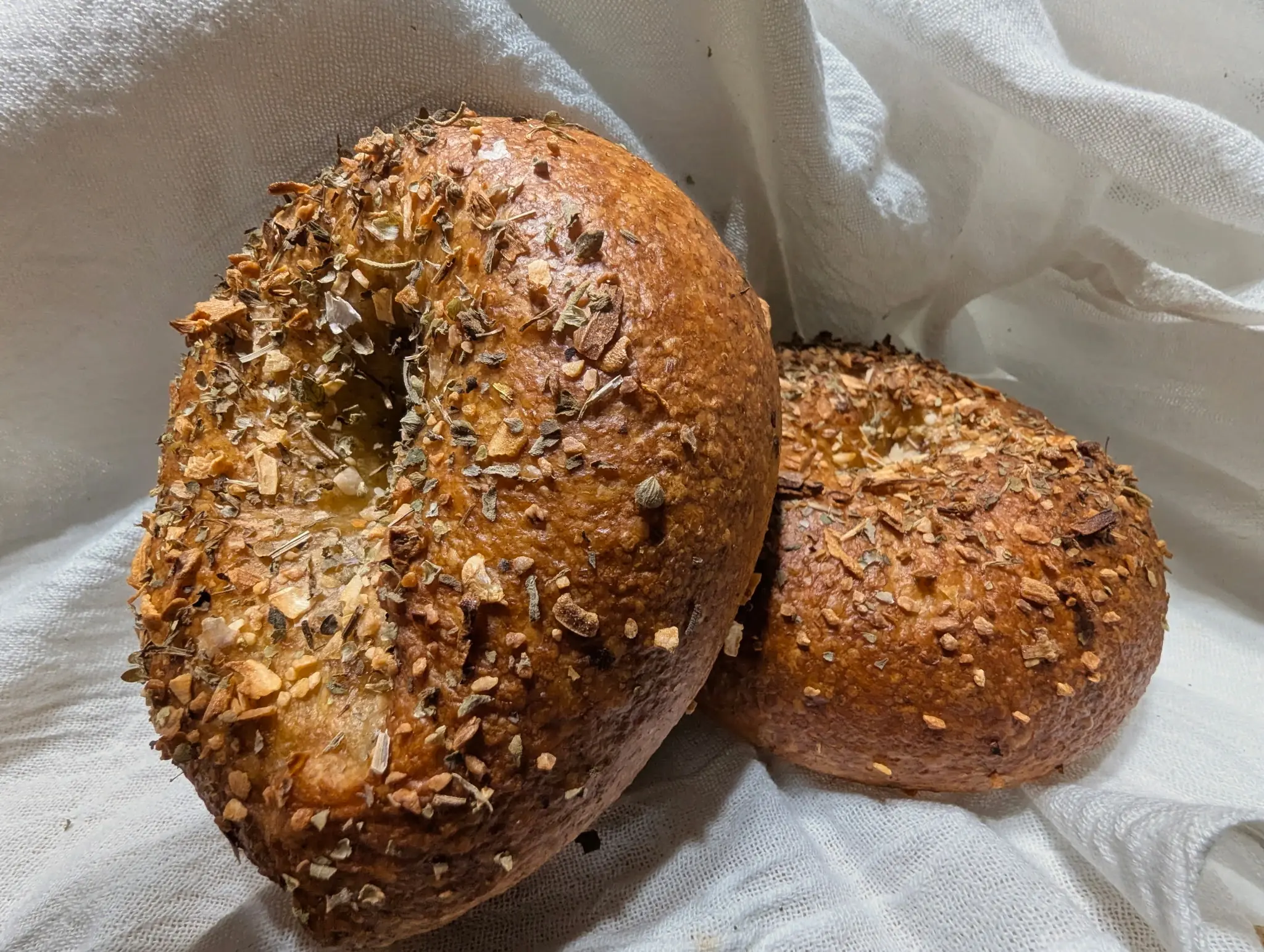 Garlic And Herb Sourdough Bagels