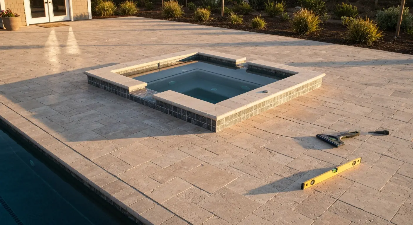 Pool deck and spa installation