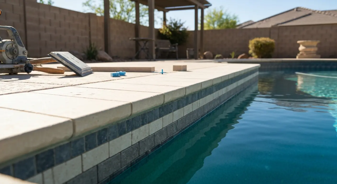 Tile and coping installation