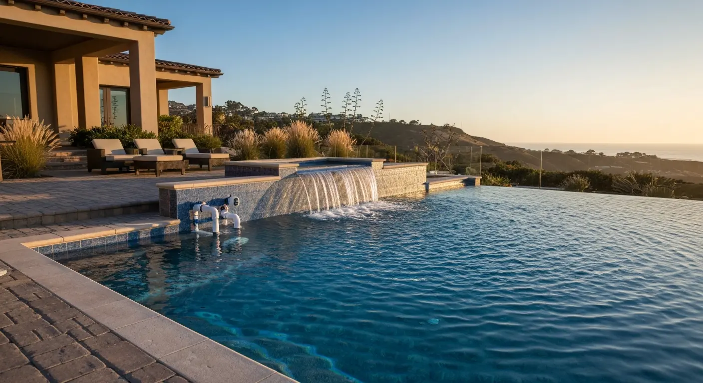 Infinity pool with waterfall