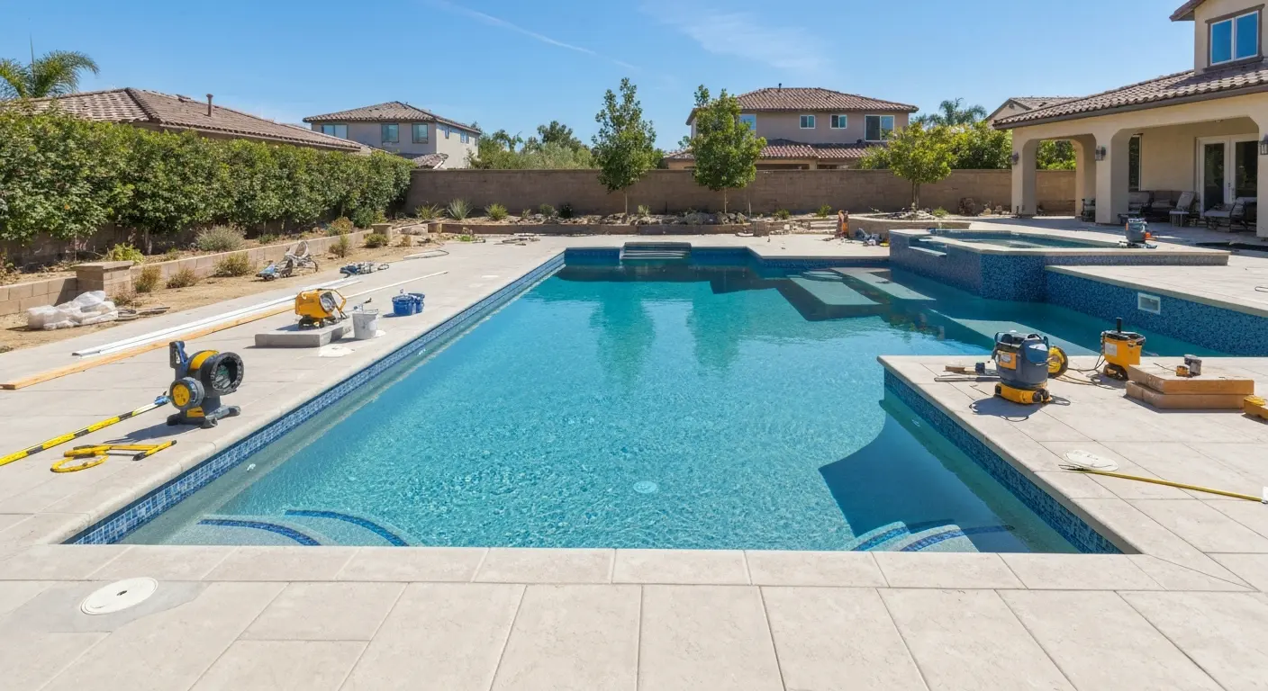 New pool construction in Lakeside