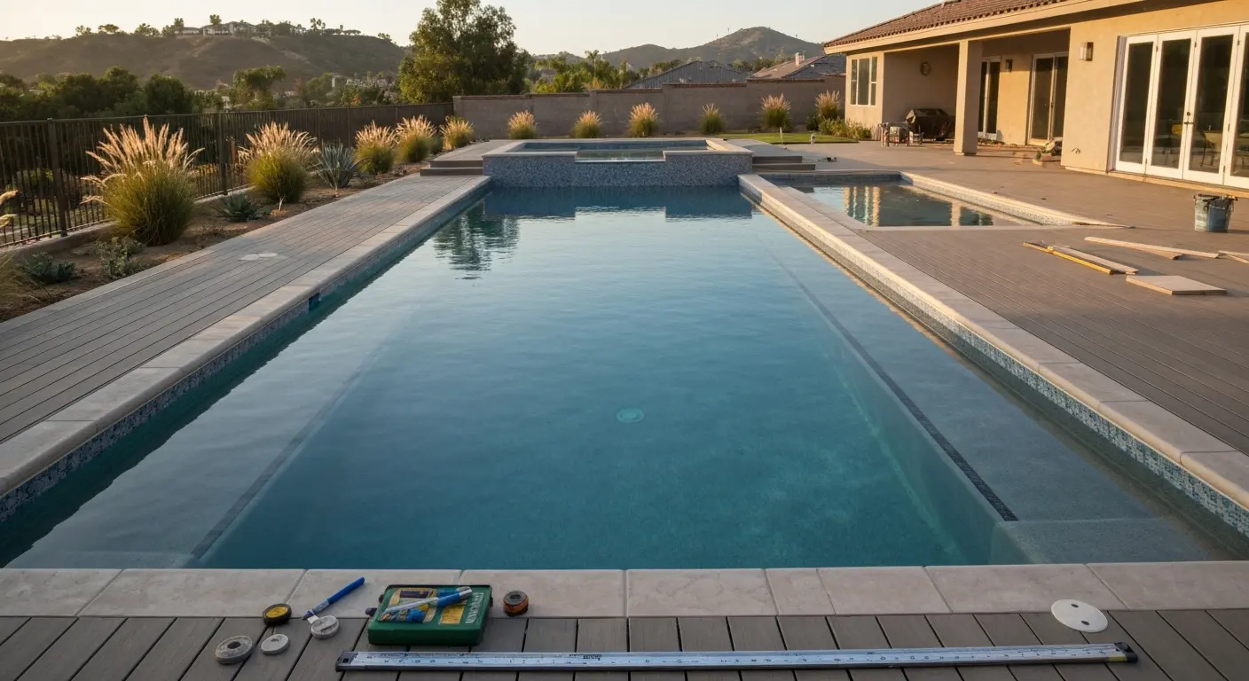 New pool construction in Fletcher Hills