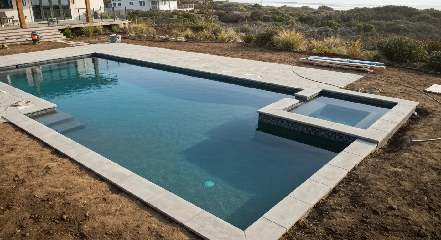 New pool construction in Pacific Beach