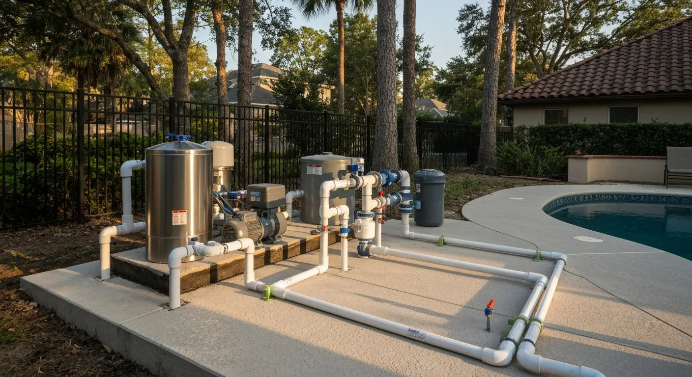 Saltwater pool equipment installation