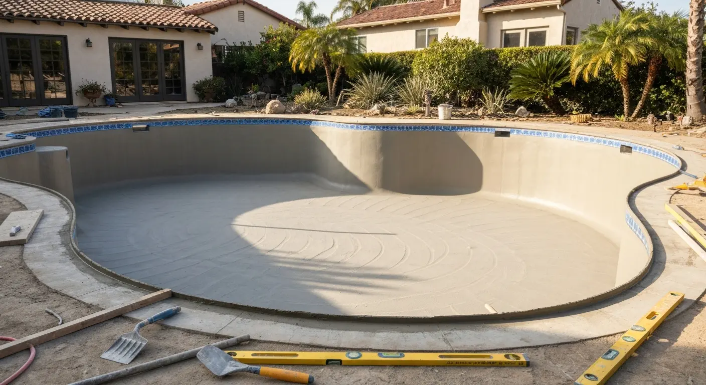 New pool construction in North Park