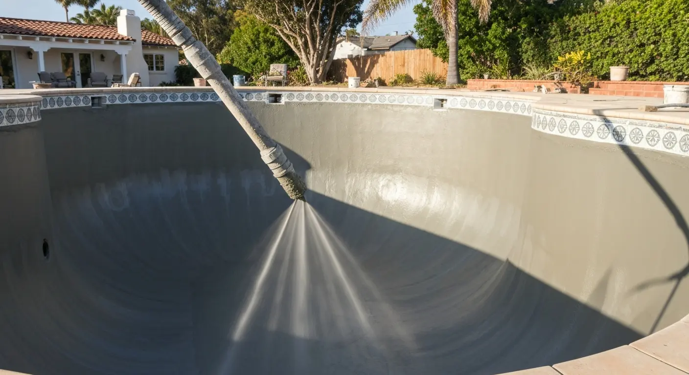 Gunite pool construction