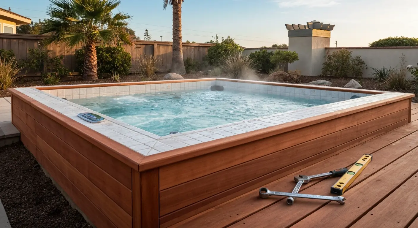 Hot tub spa installation