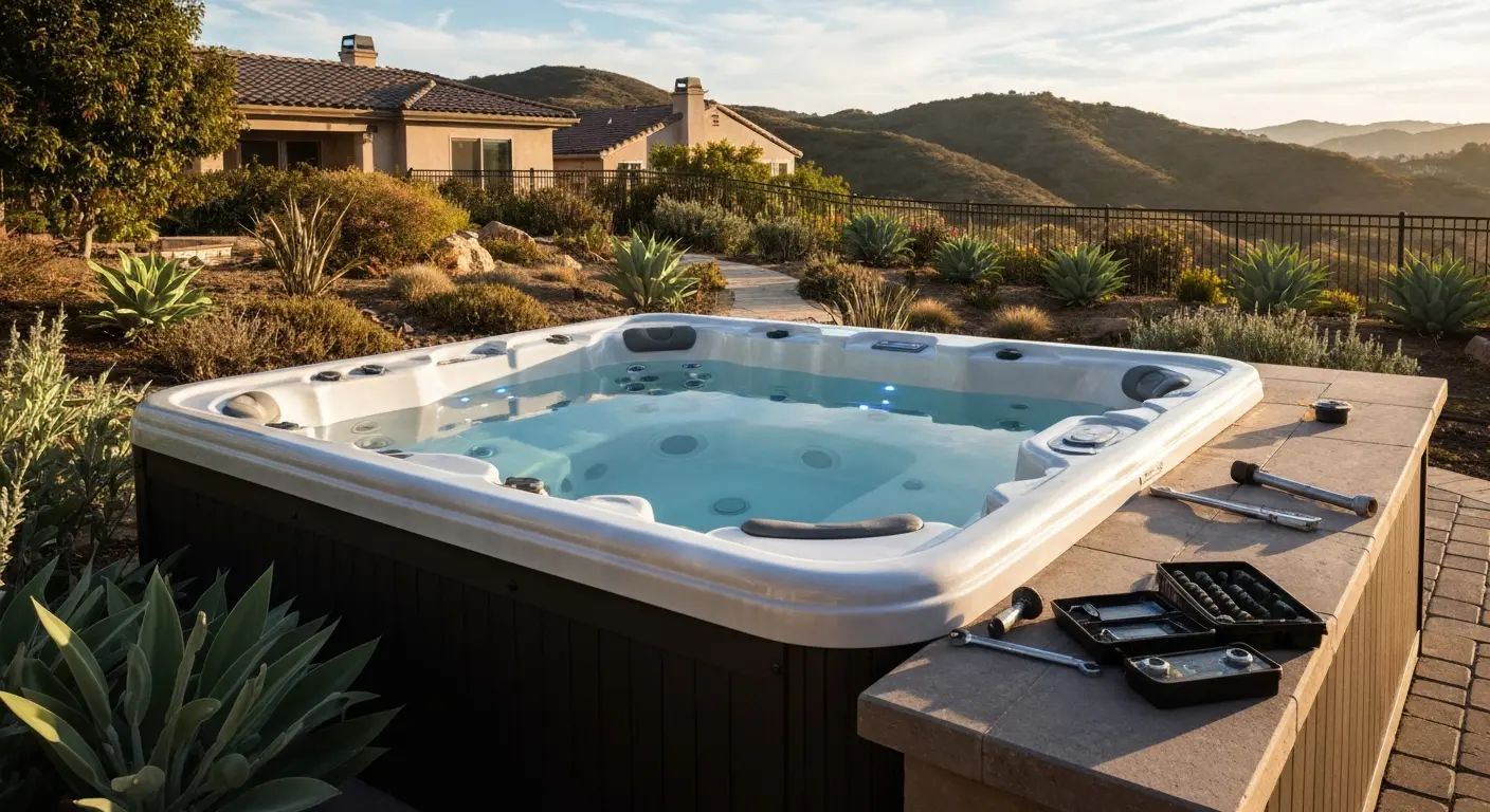 Hot tub installation in Rancho Bernardo