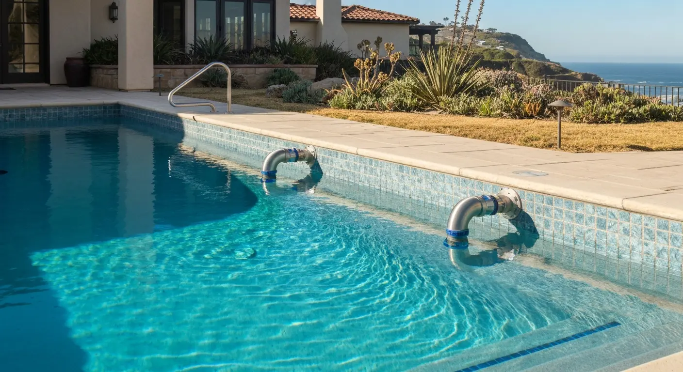 Pool with salt system and ocean views