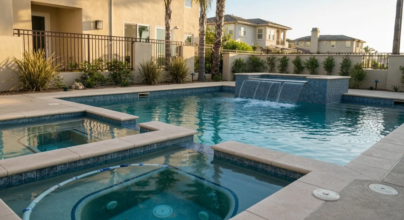 Pool and spa combination design