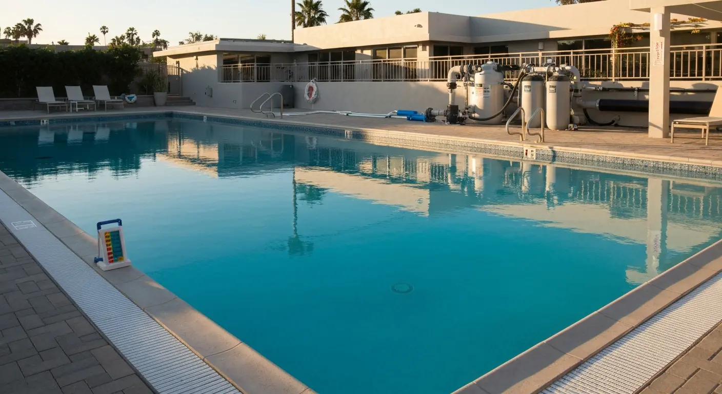 Commercial pool at a San Diego hotel